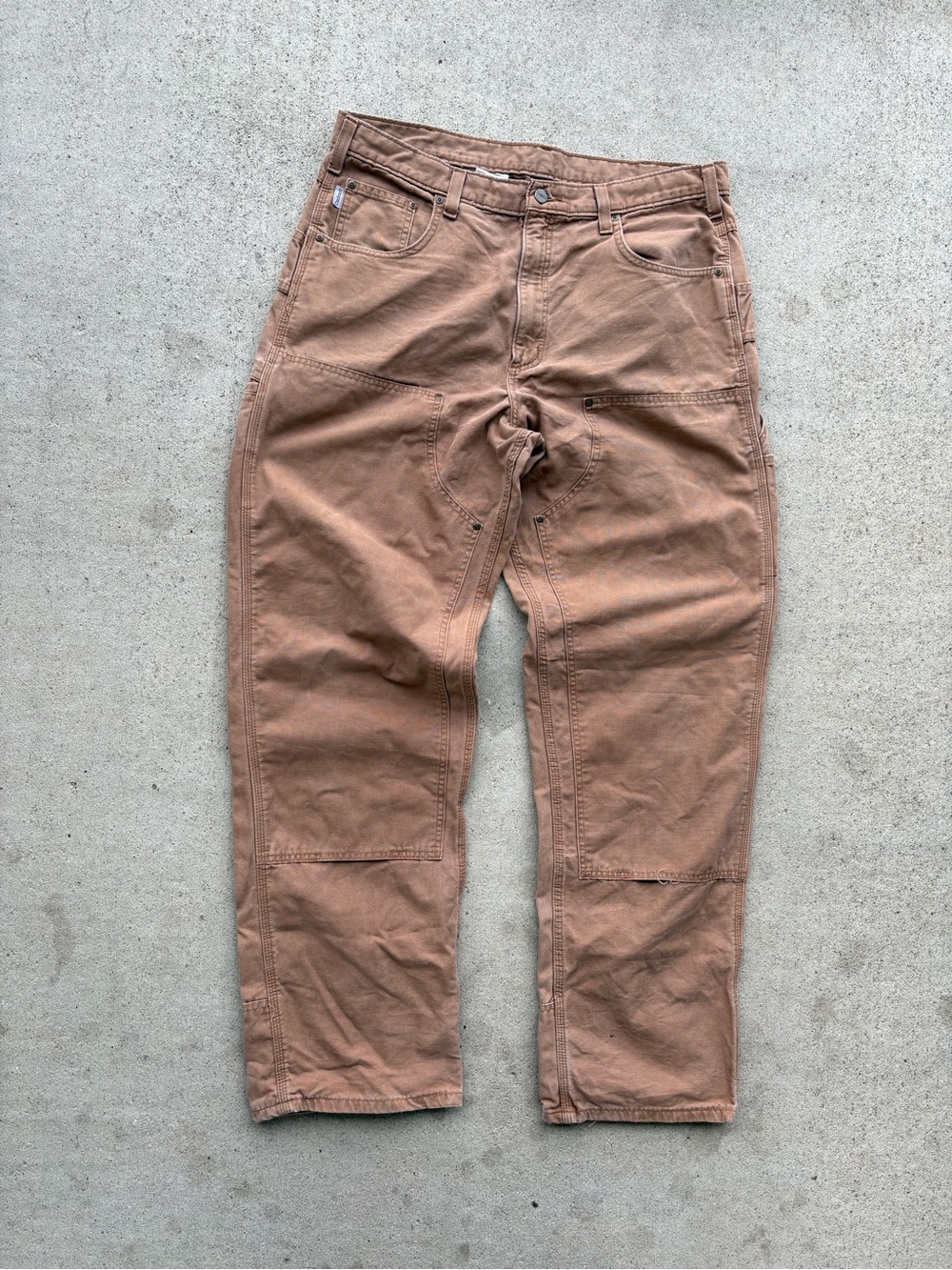 Carhartt Double Knee Pants B136 BUC Clay Brown Duck Canvas Mens 37x33